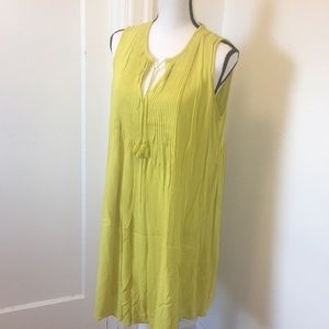 Sleeveless pin tucked bodice dress